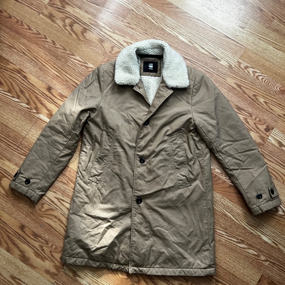 G-Star Raw Garber Canvas Teddy Overcoat - Size M